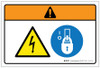 Warning: Hazardous Voltage Lockout Tagout (Wordless ISO/ANSI) - Label