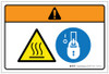 Warning: Hot Surface Lockout Tagout (Wordless ISO/ANSI) - Label