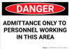 Danger: Working Personnel - Wall Sign