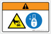 Warning: Rotating Blade Hazard Lockout Tagout (Wordless ISO/ANSI) - Label Warning: Rotating Blade Hazard Lockout Tagout (Wordless ISO/ANSI) - Label