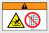 Warning: Triangle Pinch Point Hand Entanglement Hazard (Wordless ISO/ANSI) - Label Warning: Triangle Pinch Point Hand Entanglement Hazard (Wordless ISO/ANSI) - Label