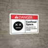 Danger: Confined Space Entry By Permit Hazardous Atmosphere with Graphic ANSI - Wall Sign
