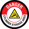 Danger: Cylinder Storage Area Circular - Floor Sign