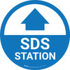 SDS Station (Blue with Arrow) Circular - Floor Sign