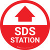 SDS Station (Red with Arrow) Circular - Floor Sign