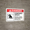 Danger: Confined Space Monitor Oxygen Level ANSI - Wall Sign Danger: Confined Space Monitor Oxygen Level ANSI - Wall Sign