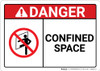 Danger: Confined Space With Icon ANSI - Wall Sign Danger: Confined Space With Icon ANSI - Wall Sign