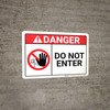Danger: Do Not Enter With Icon ANSI - Wall Sign Danger: Do Not Enter With Icon ANSI - Wall Sign
