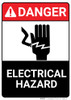 Danger: Electrical Hazard With Icon ANSI - Wall Sign Danger: Electrical Hazard With Icon ANSI - Wall Sign
