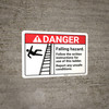 Danger: Falling Hazard Follow The Written Instructions ANSI - Wall Sign Danger: Falling Hazard Follow The Written Instructions ANSI - Wall Sign