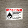 Danger: Flammable Explosive Static Spark Could Ignite Vapors ANSI - Wall Sign