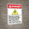 Danger: Overhead High Voltage Lines Contact Result In Death ANSI - Wall Sign