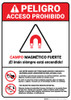 Danger: Prohibited Magnetic Fields Spanish ANSI - Wall Sign