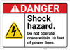 Danger: Shock Hazard Do Not Operate within 10 feet ANSI - Wall Sign