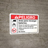 Danger: Battery Charging Area Spanish ANSI - Wall Sign