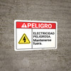 Danger: Electrical Hazard Keep Out Spanish ANSI - Wall Sign