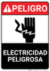 Danger: Electrical Hazard Keep Out Landscape Spanish ANSI - Wall Sign