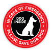 In Case of Fire - Please Save Our Dog - Circular Label