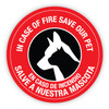 In Case of Fire Save Our Pet (Bilingual) - Circular Label