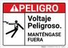 Danger: Hazardous Voltage Spanish ANSI - Wall Sign