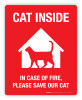Cat Inside - In Case of Fire, Please Save Our Cat - Label Cat Inside - In Case of Fire, Please Save Our Cat - Label
