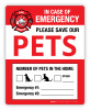 In Case of Emergency Please Save Our Pets - Number Pets in the Home (Fire Rescue) - Label In Case of Emergency Please Save Our Pets - Number Pets in the Home (Fire Rescue) - Label