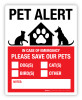 Pet Alert - In Case of Emergency Please Save Our Pets - Label Pet Alert - In Case of Emergency Please Save Our Pets - Label