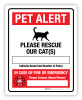 Pet Alert - Please Rescue Our Cat(s) - Label Pet Alert - Please Rescue Our Cat(s) - Label