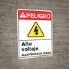 Danger: High Voltage Stay Out Hazard with Graphic Spanish ANSI - Wall Sign