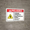 Danger: Dangerous Voltage Stay Out Authorized Personnel Only Spanish ANSI - Wall Sign