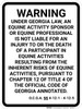 Georgia Equine Liability GA - Wall Sign Georgia Equine Liability GA - Wall Sign