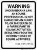 Indiana Equine Liability IN - Wall Sign Indiana Equine Liability IN - Wall Sign