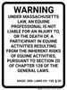 Massachusetts Equine Liability MA - Wall Sign Massachusetts Equine Liability MA - Wall Sign