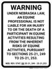 Nebraska Equine Liability NE - Wall Sign