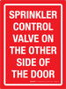 Sprinkler Control Valve On The Other Side Of The Door Red Portrait - Wall Sign