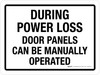 During Power Loss Door Panels Can Be Manually Operated Landscape - Wall Sign