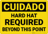 Caution: Hard Hat Required Beyond Point - Wall Sign