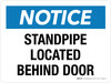 Notice: Standpipe Located Behind Door Landscape - Wall Sign Notice: Standpipe Located Behind Door Landscape - Wall Sign