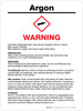 Argon Warning GHS Portrait - Wall Sign Argon Warning GHS Portrait - Wall Sign