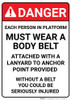 Danger: Each Person Must Wear A Body Belt - Wall Sign