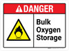 Danger: Bulk Oxygen Storage ANSI Landscape - Wall Sign Danger: Bulk Oxygen Storage ANSI Landscape - Wall Sign