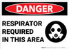 Danger: Respirator Required Area Sign With Icon - Wall Sign