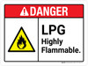 Danger: LPG Highly Flammable ANSI Landscape - Wall Sign Danger: LPG Highly Flammable ANSI Landscape - Wall Sign