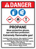 Danger: Propane Handling Hazards ANSI Portrait - Wall Sign Danger: Propane Handling Hazards ANSI Portrait - Wall Sign