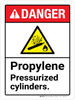 Danger: Propylene Pressurized Cylinders ANSI Portrait - Wall Sign