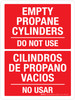 Empty Propane Cylinders Do Not Use Bilingual Portrait - Wall Sign Empty Propane Cylinders Do Not Use Bilingual Portrait - Wall Sign
