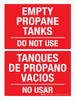 Empty Propane Tanks Do Not Use Bilingual Portrait - Wall Sign