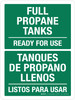 Full Propane Tanks Ready For Use Bilingual Portrait - Wall Sign
