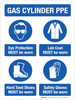 Gas Cylinder PPE Portrait - Wall Sign Gas Cylinder PPE Portrait - Wall Sign