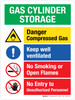 Gas Cylinder Storage - Hazards Portrait - Wall Sign Gas Cylinder Storage - Hazards Portrait - Wall Sign